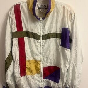Vintage Women’s Colorblock Bomber Jacket Medium